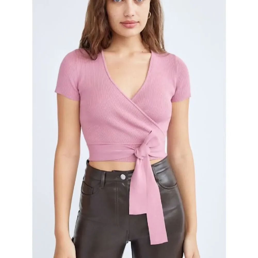 Aritzia Wilfred All Tied Up Sweater Short Sleeve Women’s Small